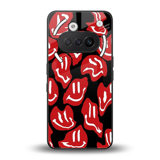 Melting Smiley back phone cover | glass case for nothing phone 3a