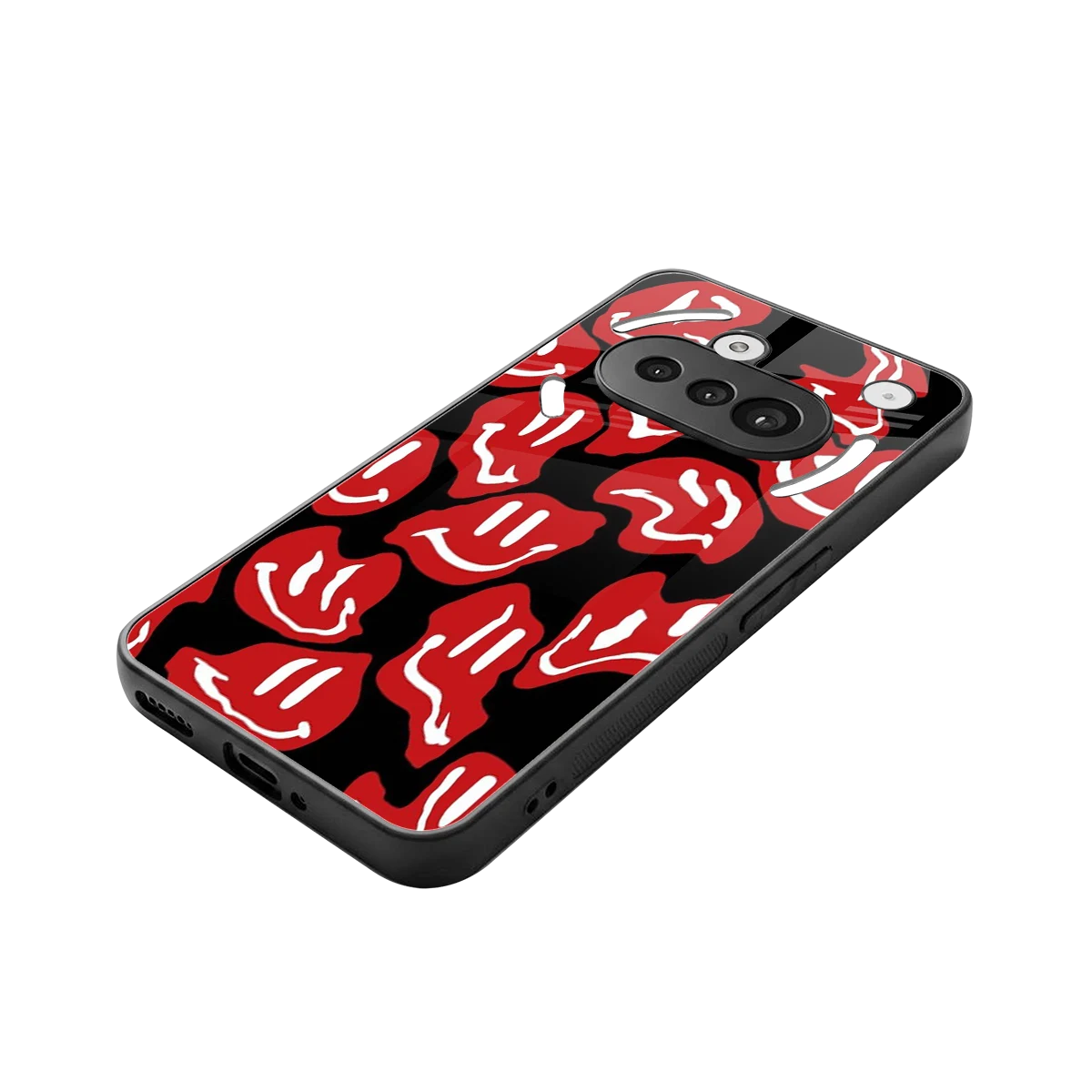 Melting Smiley stylish phone case for nothing phone 3a | glossy glass and slim fit