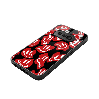 Melting Smiley stylish phone case for nothing phone 3a | glossy glass and slim fit