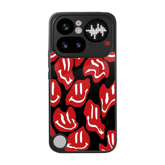 Melting Smiley back phone cover | glass case for nothing phone 4a pro