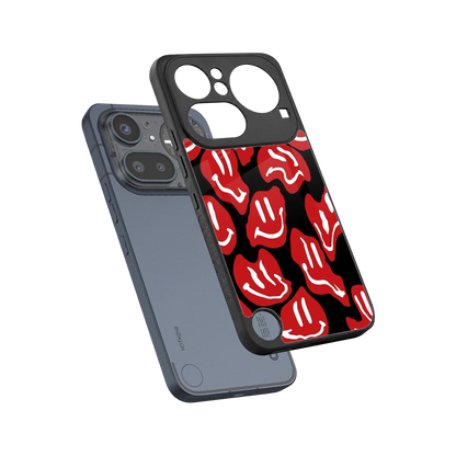 Melting Smiley sleek nothing phone 4a pro cover with tempered glass back and TPU edges