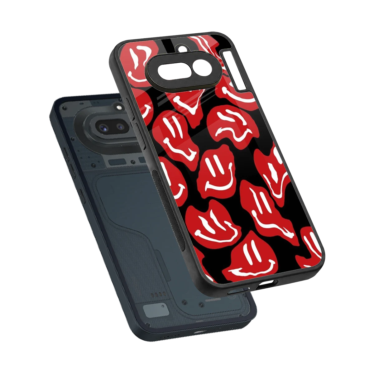 Melting Smiley sleek nothing phone 4a cover with tempered glass back and TPU edges