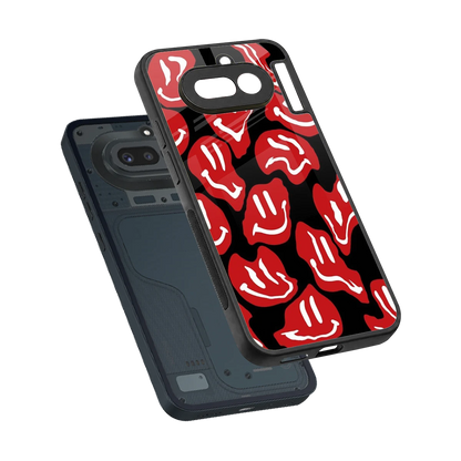 Melting Smiley sleek nothing phone 4a cover with tempered glass back and TPU edges