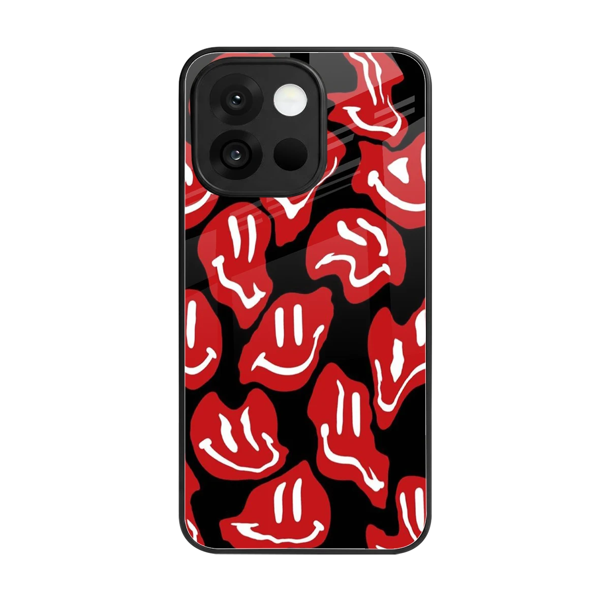 Melting Smiley back phone cover | glass case for oneplus 13s