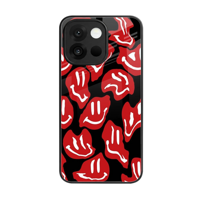 Melting Smiley back phone cover | glass case for oneplus 13s