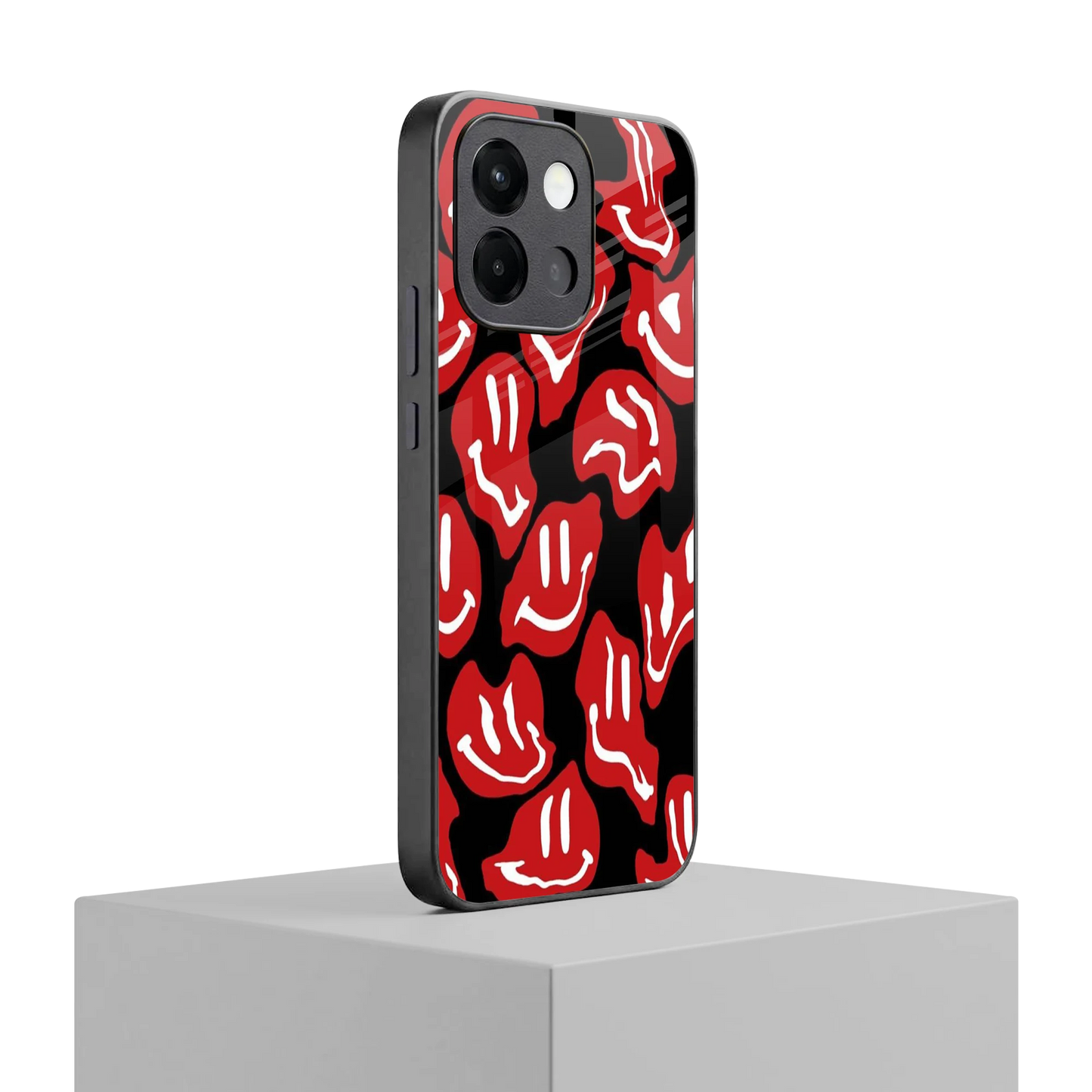Melting Smiley oneplus 13s mobile cover | shockproof glass phone case
