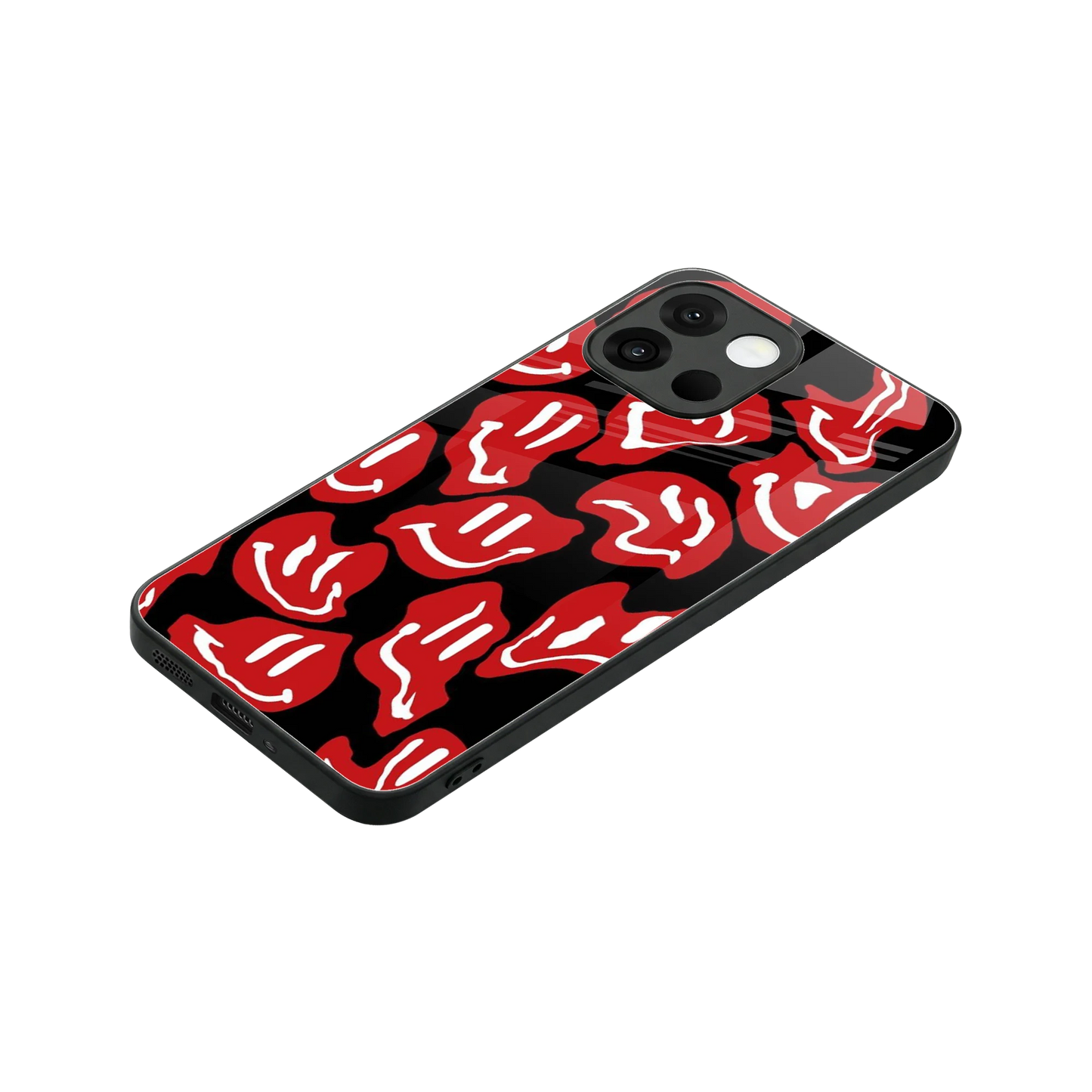Melting Smiley stylish phone case for oneplus 13s | glossy glass and slim fit