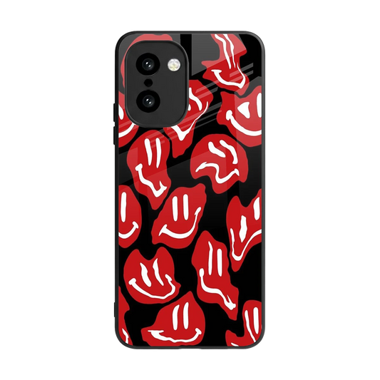 Melting Smiley back phone cover | glass case for oneplus 15r