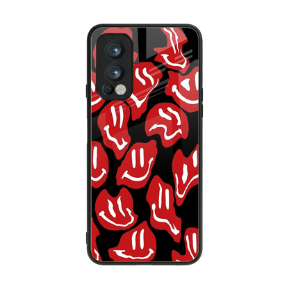 Melting Smiley back phone cover | glass case for oneplus nord 2