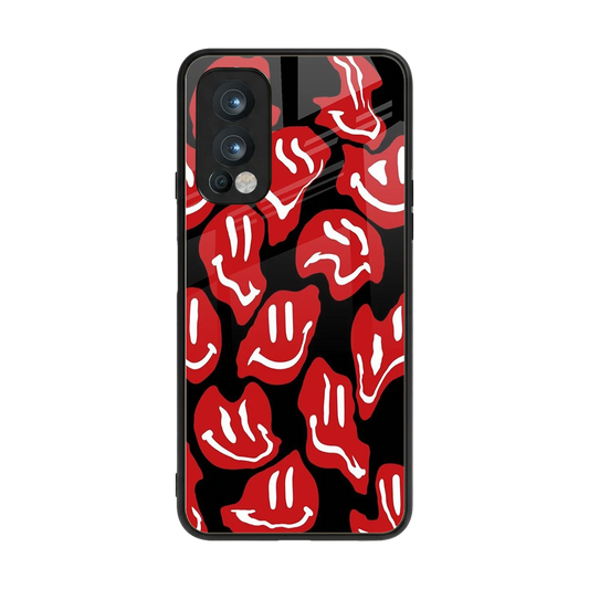 Melting Smiley back phone cover | glass case for oneplus nord 2