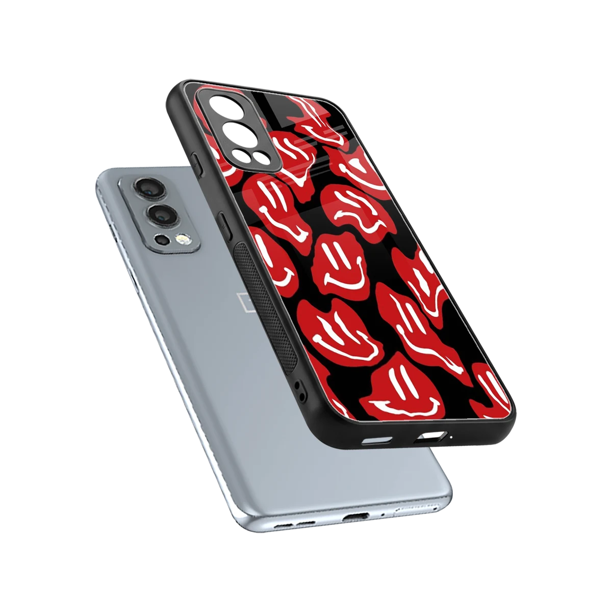 Melting Smiley sleek oneplus nord 2 cover with tempered glass back and TPU edges