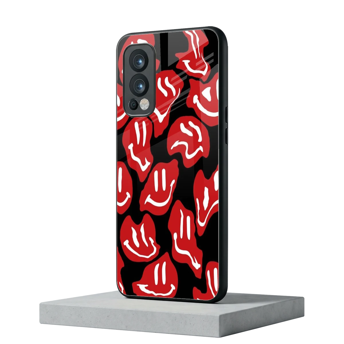 Melting Smiley oneplus nord 2 mobile cover | shockproof glass phone case