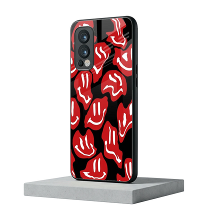 Melting Smiley oneplus nord 2 mobile cover | shockproof glass phone case