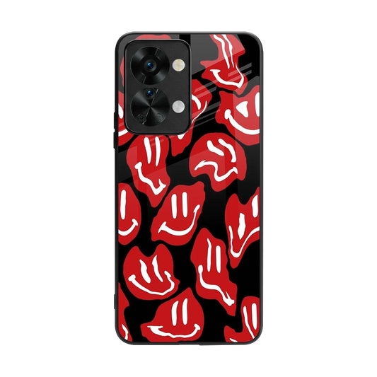 Melting Smiley back phone cover | glass case for oneplus nord 2t