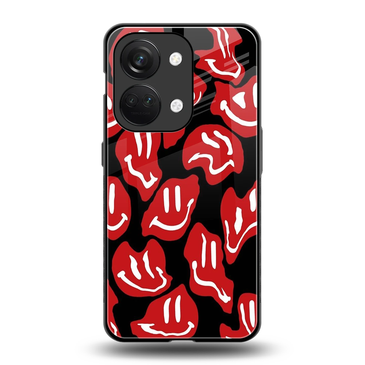 Melting Smiley back phone cover | glass case for oneplus nord 3