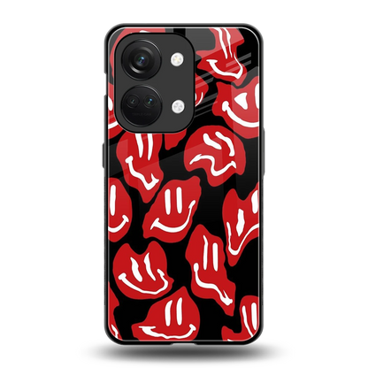 Melting Smiley back phone cover | glass case for oneplus nord 3