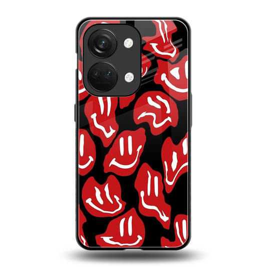 Melting Smiley back phone cover | glass case for oneplus nord 3