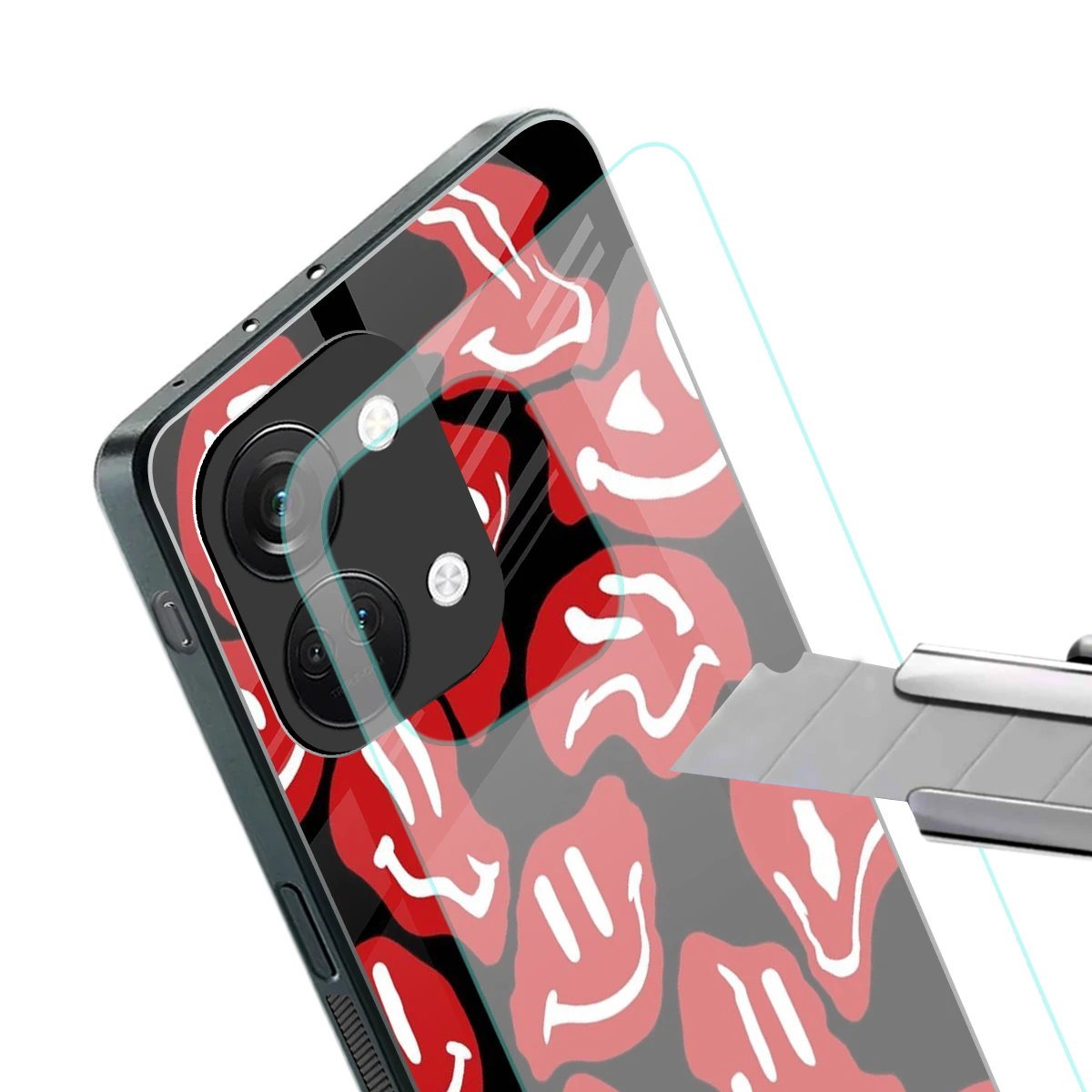 Melting Smiley stylish phone case for oneplus nord 3 | glossy glass and slim fit