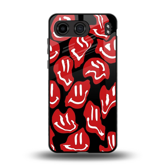 Melting Smiley back phone cover | glass case for oneplus nord 4
