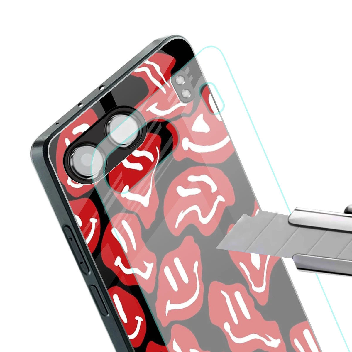 Melting Smiley stylish phone case for oneplus nord 4 | glossy glass and slim fit