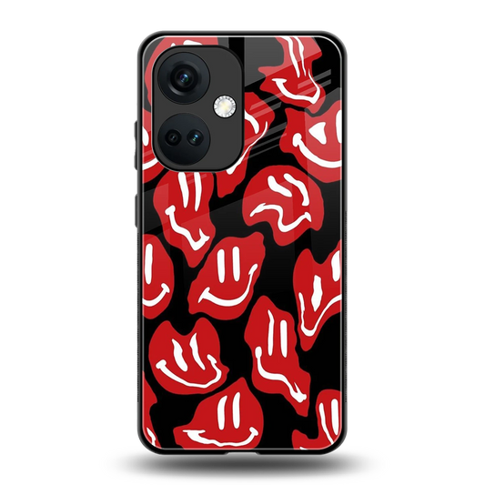 Melting Smiley back phone cover | glass case for oneplus nord ce 3
