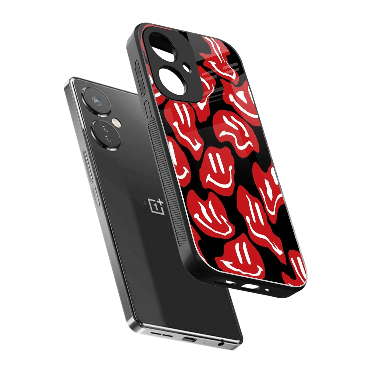 Melting Smiley sleek oneplus nord ce 3 cover with tempered glass back and TPU edges