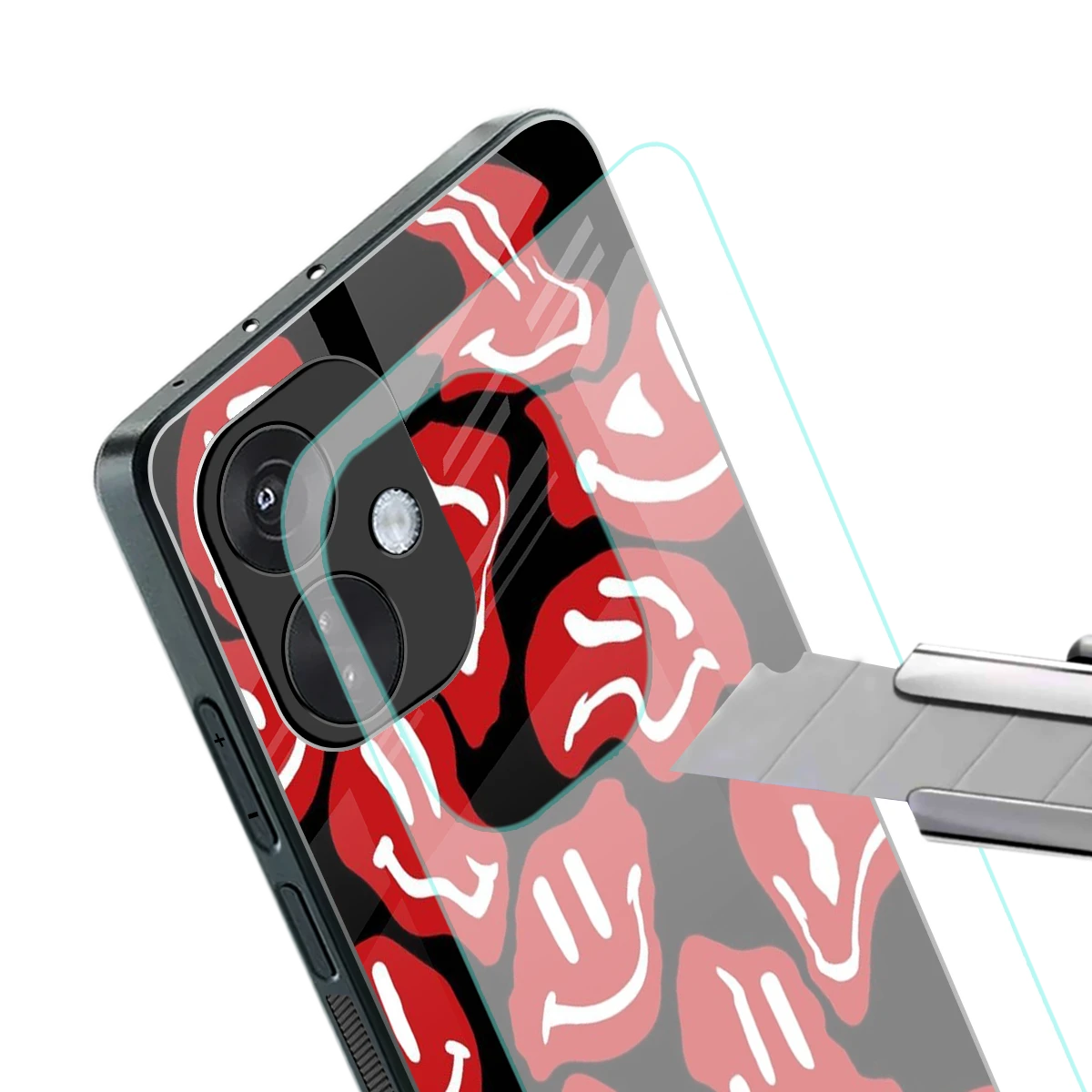 Melting Smiley stylish phone case for oneplus nord ce 3 | glossy glass and slim fit