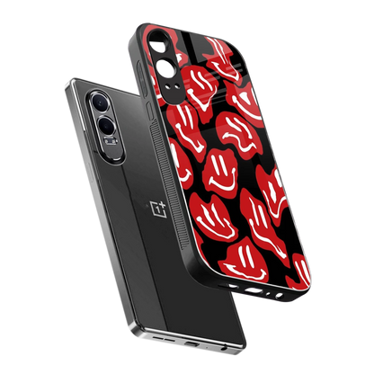Melting Smiley sleek oneplus nord ce 4 lite cover with tempered glass back and TPU edges