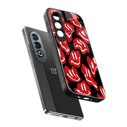 Melting Smiley sleek oneplus nord ce 4 cover with tempered glass back and TPU edges