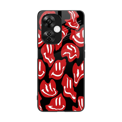 Melting Smiley back phone cover | glass case for oneplus nord ce 3 lite