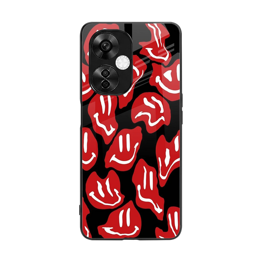 Melting Smiley back phone cover | glass case for oneplus nord ce 3 lite