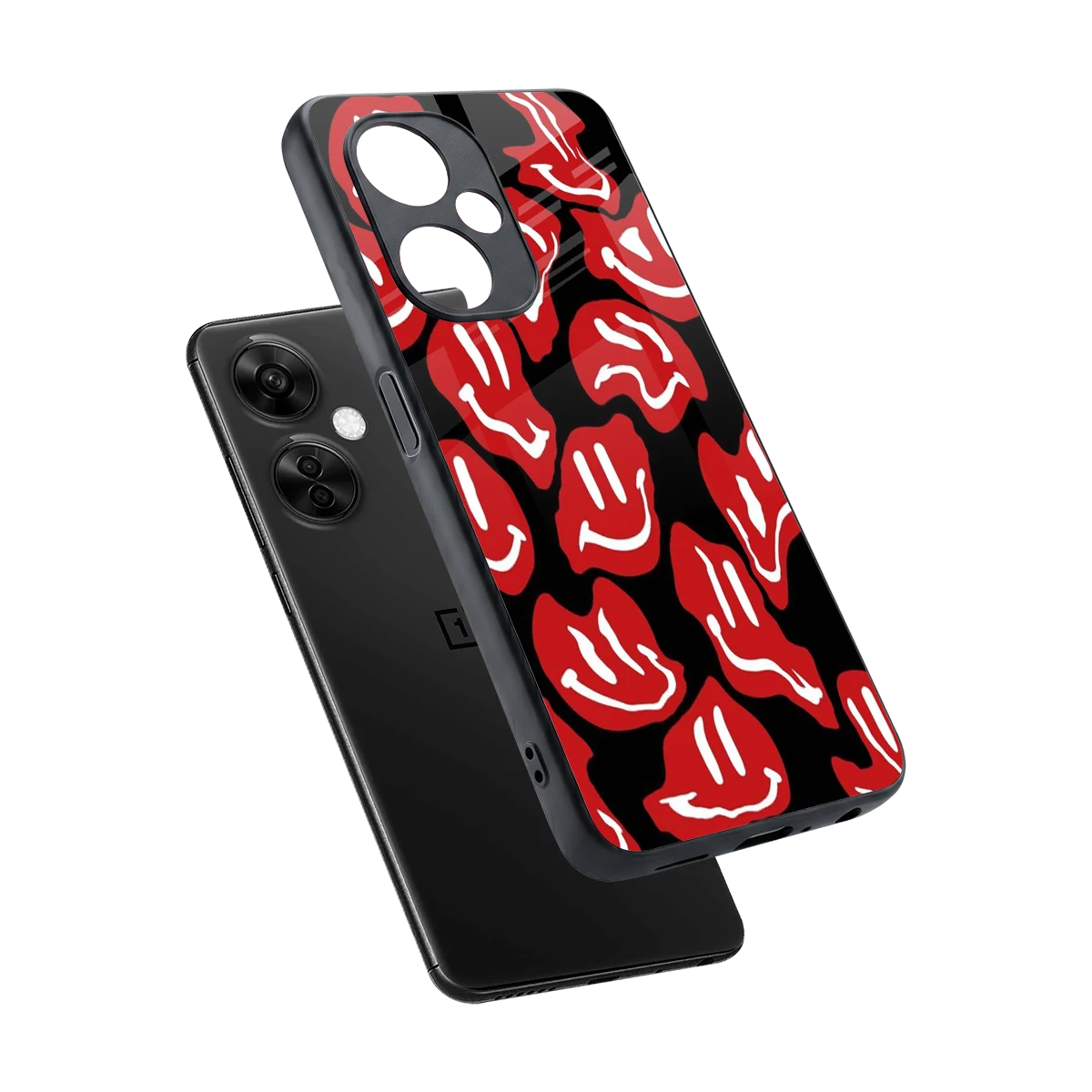 Melting Smiley sleek oneplus nord ce 3 lite cover with tempered glass back and TPU edges