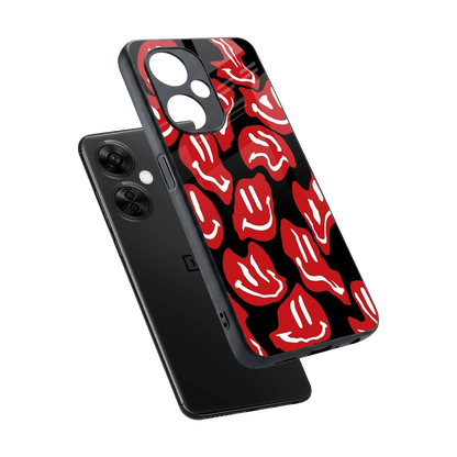 Melting Smiley sleek oneplus nord ce 3 lite cover with tempered glass back and TPU edges
