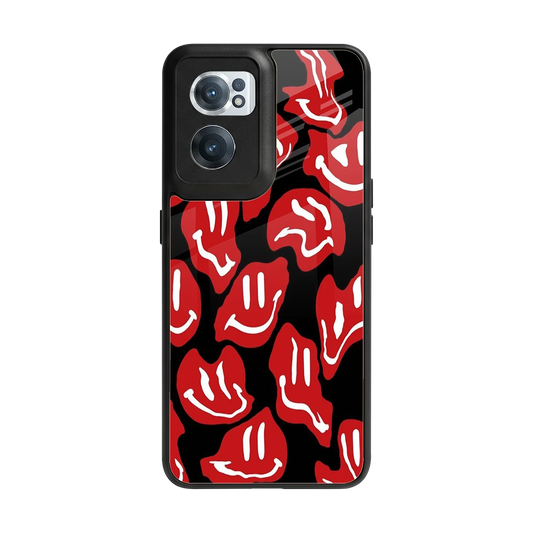 Melting Smiley back phone cover | glass case for oneplus nord ce 2
