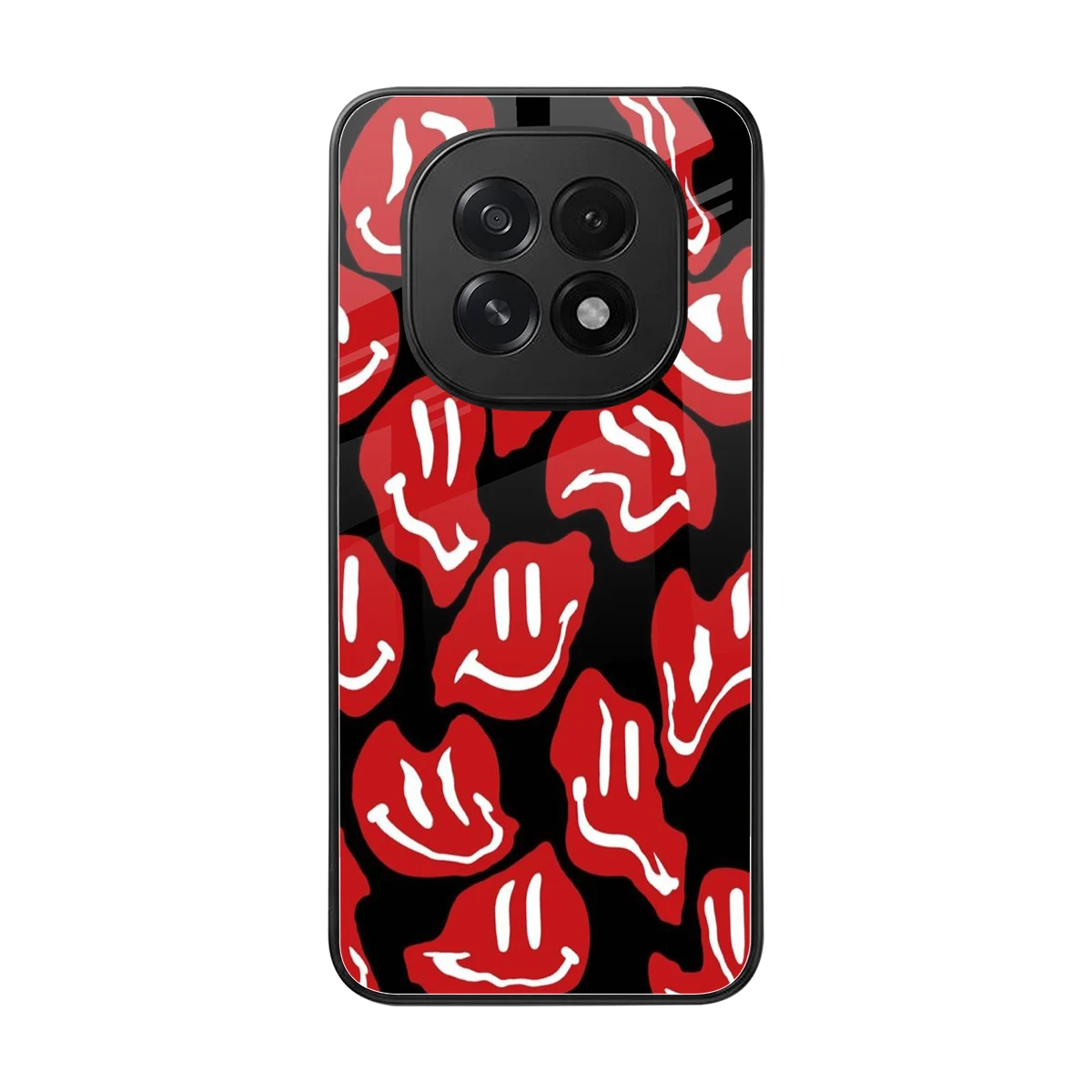 Melting Smiley back phone cover | glass case for oppo f29 5g