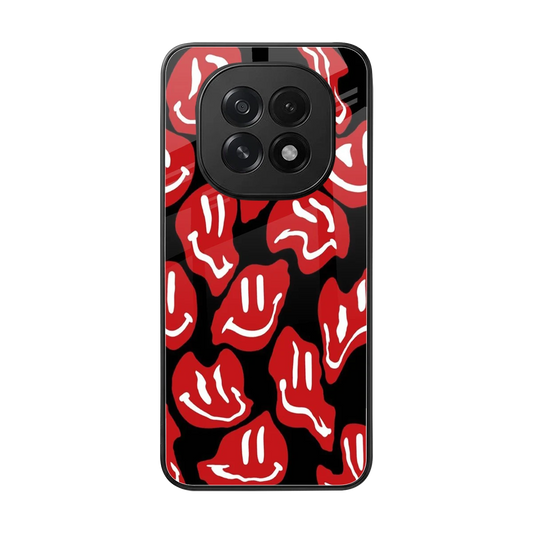 Melting Smiley back phone cover | glass case for oppo f29 5g