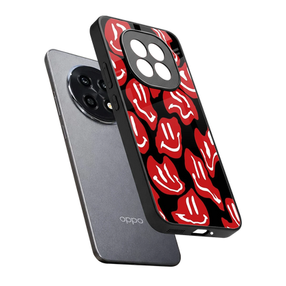 Melting Smiley sleek oppo f29 pro 5g cover with tempered glass back and TPU edges