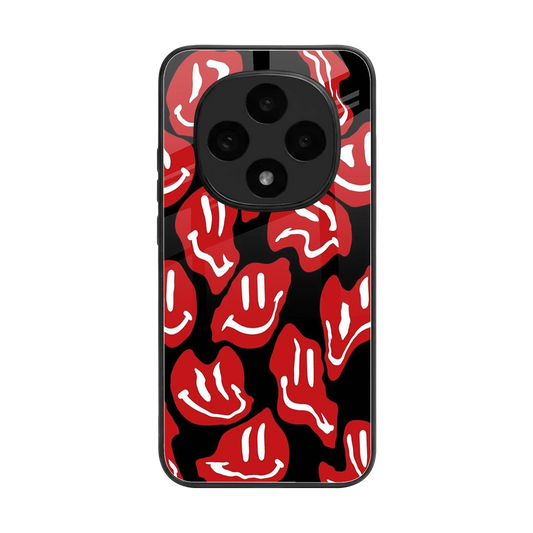 Melting Smiley back phone cover | glass case for oppo f31 pro 5g