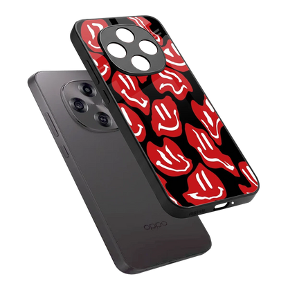 Melting Smiley sleek oppo f31 pro 5g cover with tempered glass back and TPU edges