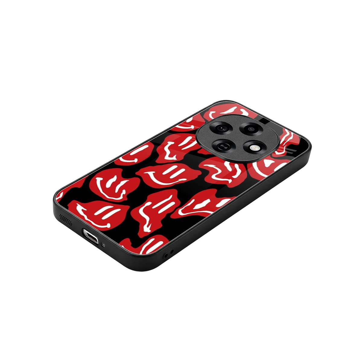 Melting Smiley stylish phone case for oppo f31 pro 5g | glossy glass and slim fit