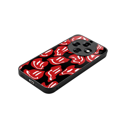 Melting Smiley stylish phone case for oppo f31 pro 5g | glossy glass and slim fit