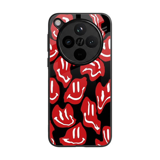 Melting Smiley back phone cover | glass case for oppo find x8
