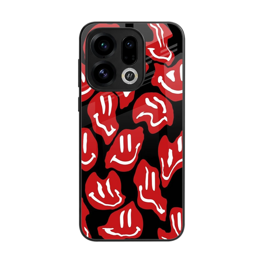Melting Smiley back phone cover | glass case for oppo find x9