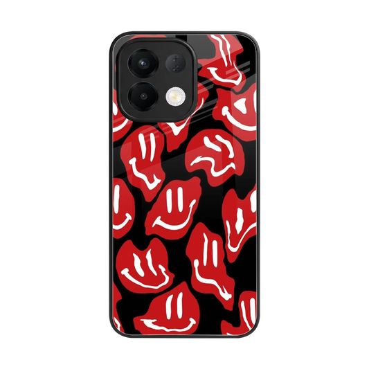 Melting Smiley back phone cover | glass case for oppo k13 5g