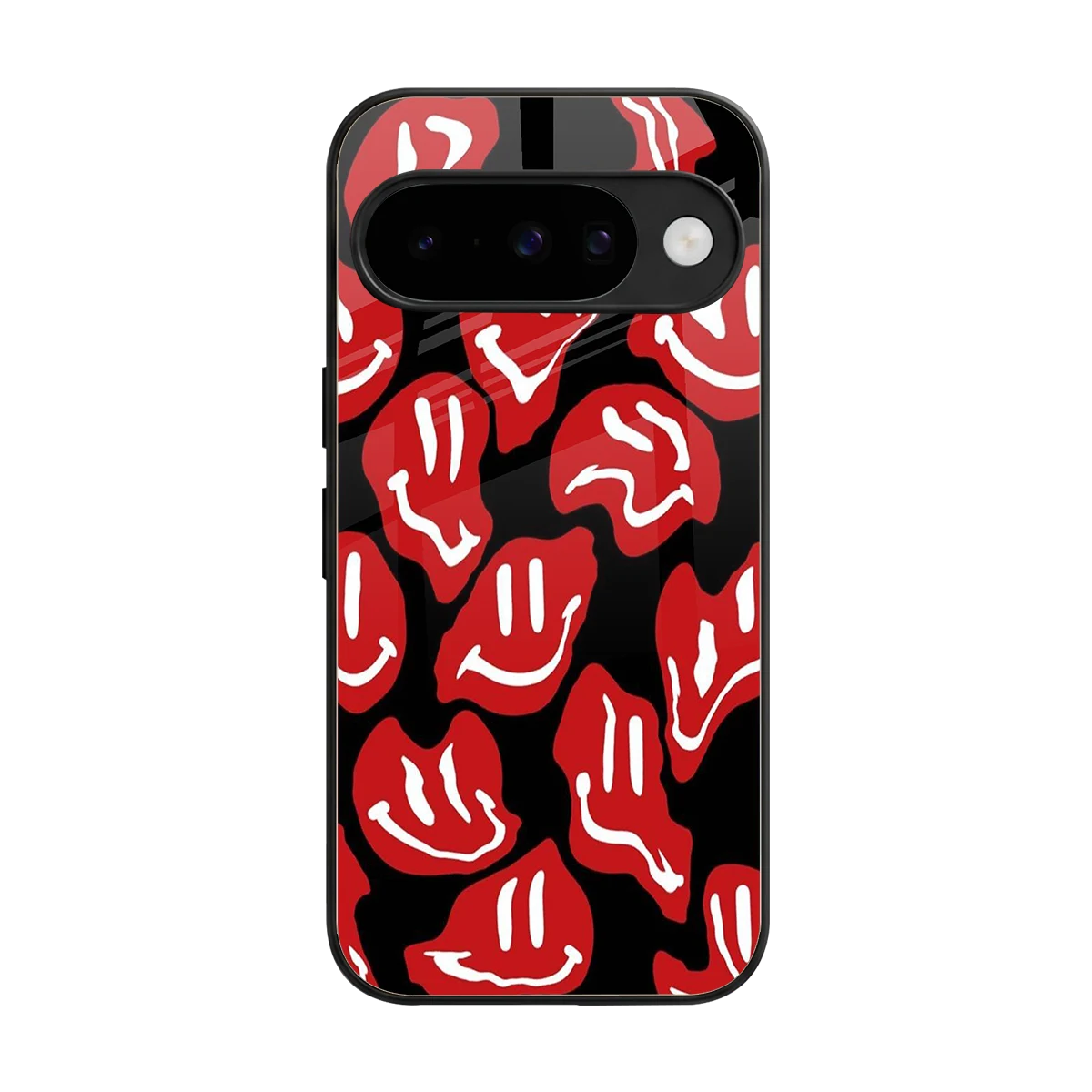 Melting Smiley back phone cover | glass case for google pixel 10