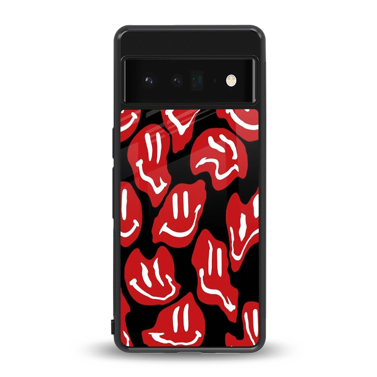 Melting Smiley back phone cover | glass case for google pixel 6 pro