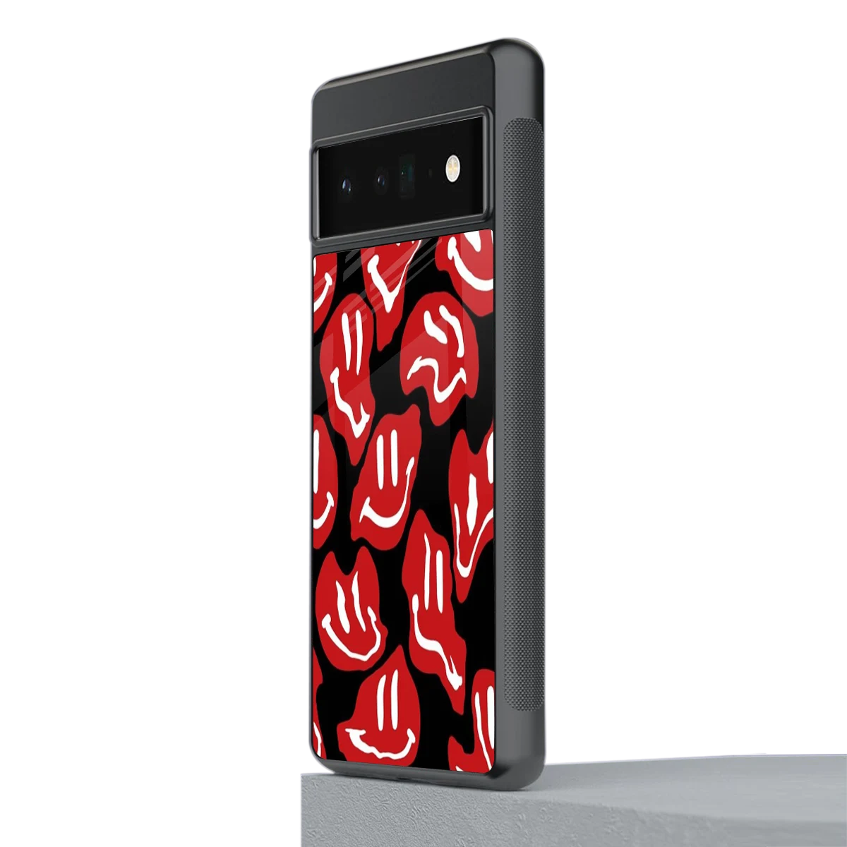 Melting Smiley stylish phone case for google pixel 6 pro | glossy glass and slim fit