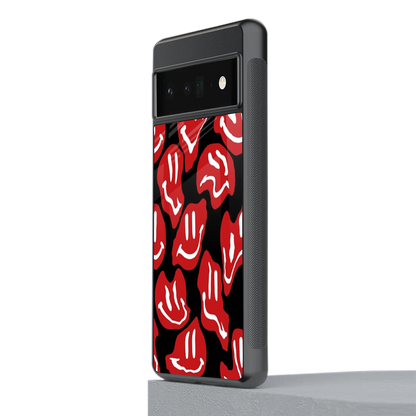 Melting Smiley stylish phone case for google pixel 6 pro | glossy glass and slim fit