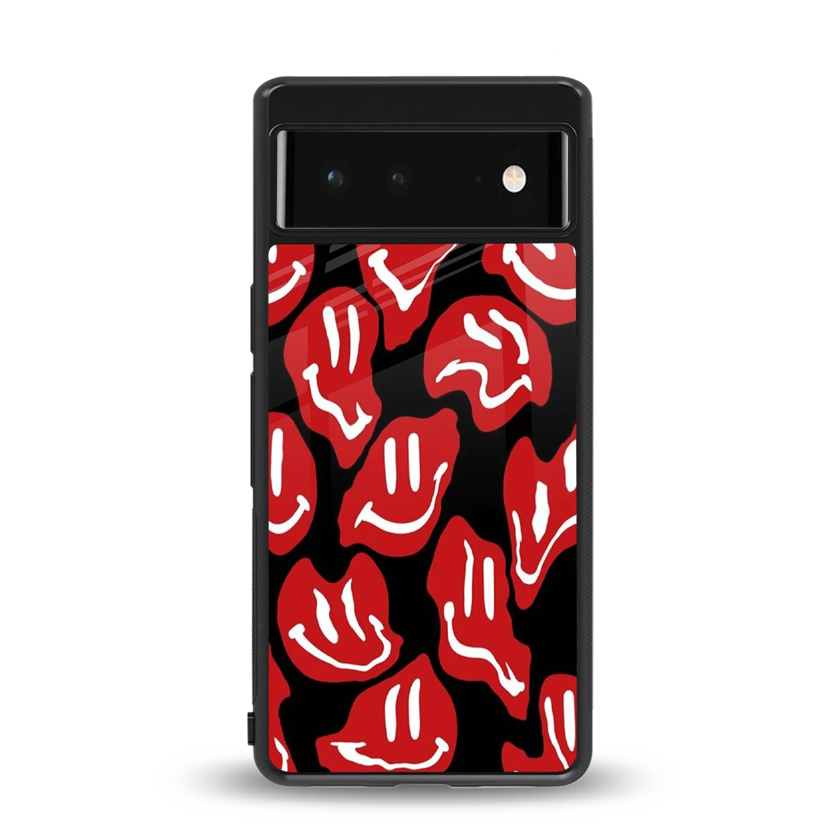 Melting Smiley back phone cover | glass case for google pixel 6a