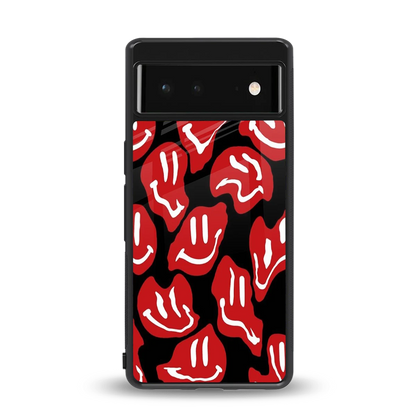 Melting Smiley back phone cover | glass case for google pixel 6a